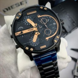 Diesel Full Black Gold Chrono on SS Strap