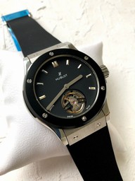 Hublot Tourbion Hight Version black Silver On Rubber Strap