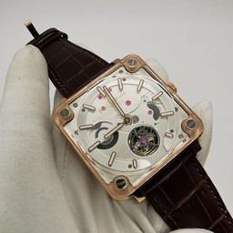 Bell Ross Tourbillon Gold Hight Version on Brown Leather Strap