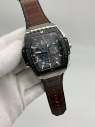 Hublot Spirit Black Chrono Hight Version on Brown Leather Strap