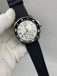 Cartier Classic Rome White Dial on Black Rubber Strap
