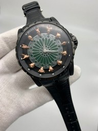 Roger Dubuis Black Dial On Black Leather Strap High Version