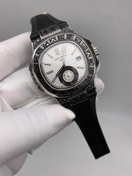 Patek Philippe Nautilus Engraved White Dial Chrono High Version