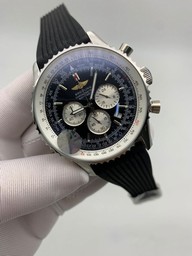 Breitling Navitaimer Black Dial High Version on Black Rubber Strap