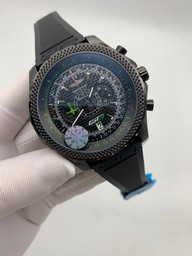 Breitling Navitimer Black Dial High Version on Black Leather Strap