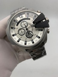 Diesel Grey Case White Dial On Grey SS Strap