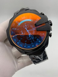 Diesel Full Black On Black SS Strap Mega Shief Chameleon Glass