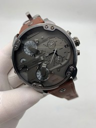 Diesel Black Dial Mr Daddy On Brown Leather Strap