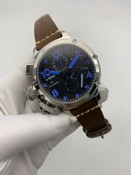 U Boat Silver Case Black Blue Dial