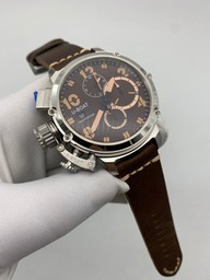 U Boat Silver Case Brown Dial on Brown Leaher Strap