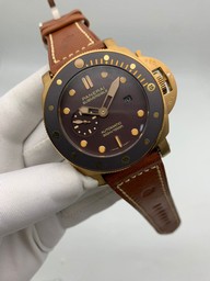 Panerai Submersible Automatic Bronze on Brown Leather Strap