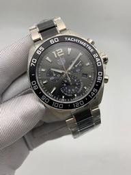 Tag Heuer Black Dial Chrono on SS Strap