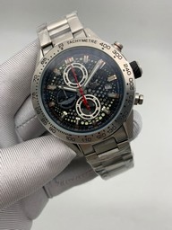 Tag Heuer Black Dial Chrono on SS Strap