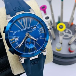 UN Classic Rome Blue Silver Dial on Blue Rubber Strap