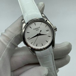 Tissot Classic White Dial on White Leather Strap